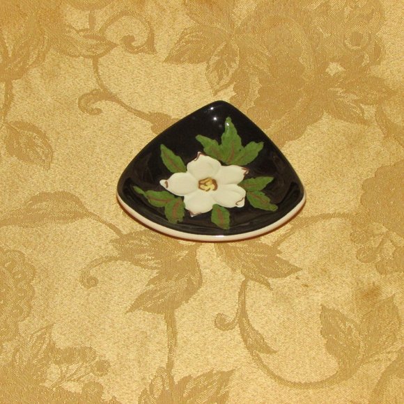 1950's BC Ceramics Dogwood Trinket Pin Dish Signed Herta Cottagecore - Picture 12 of 12